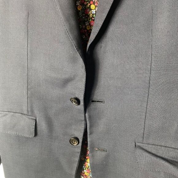 Men's SZ L blue lined blazer - Picture 4 of 4